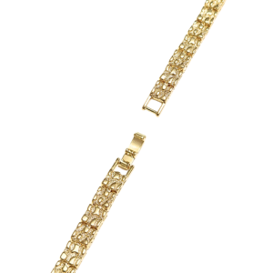 ALMINA PLANA CON TEXTURA   |   Pulsera ancha - 21 cm de largo   |    Laminado en oro