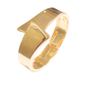 ANCHA Y CRUZADA DORADA | Pulsera brazalete chunky - Talla ch/m | Acero inoxidable