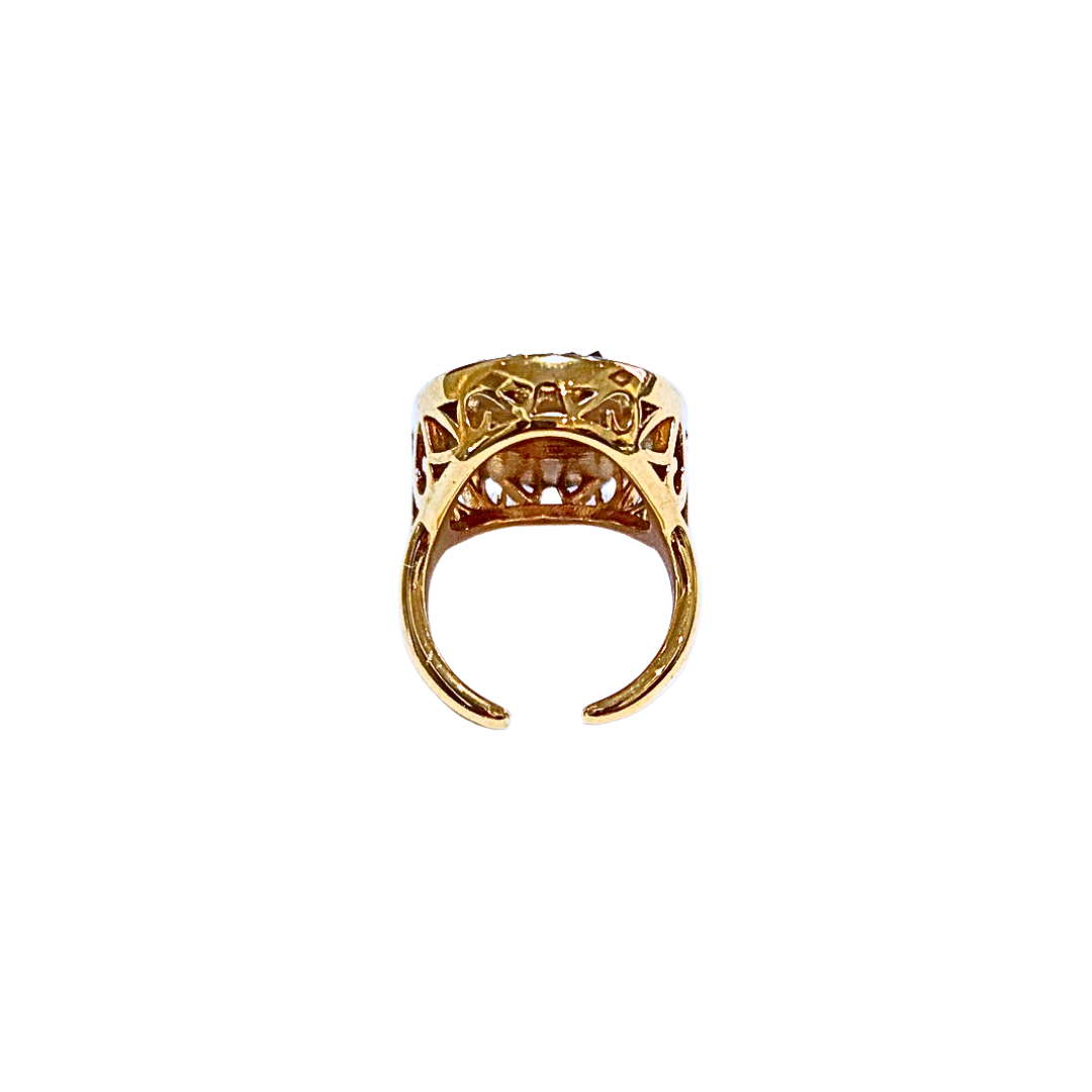 ALEJO OVALADO DORADO Y NEGRO | Anillo chunky - No 9 aprox. | Acero inoxidable - Imagen 3