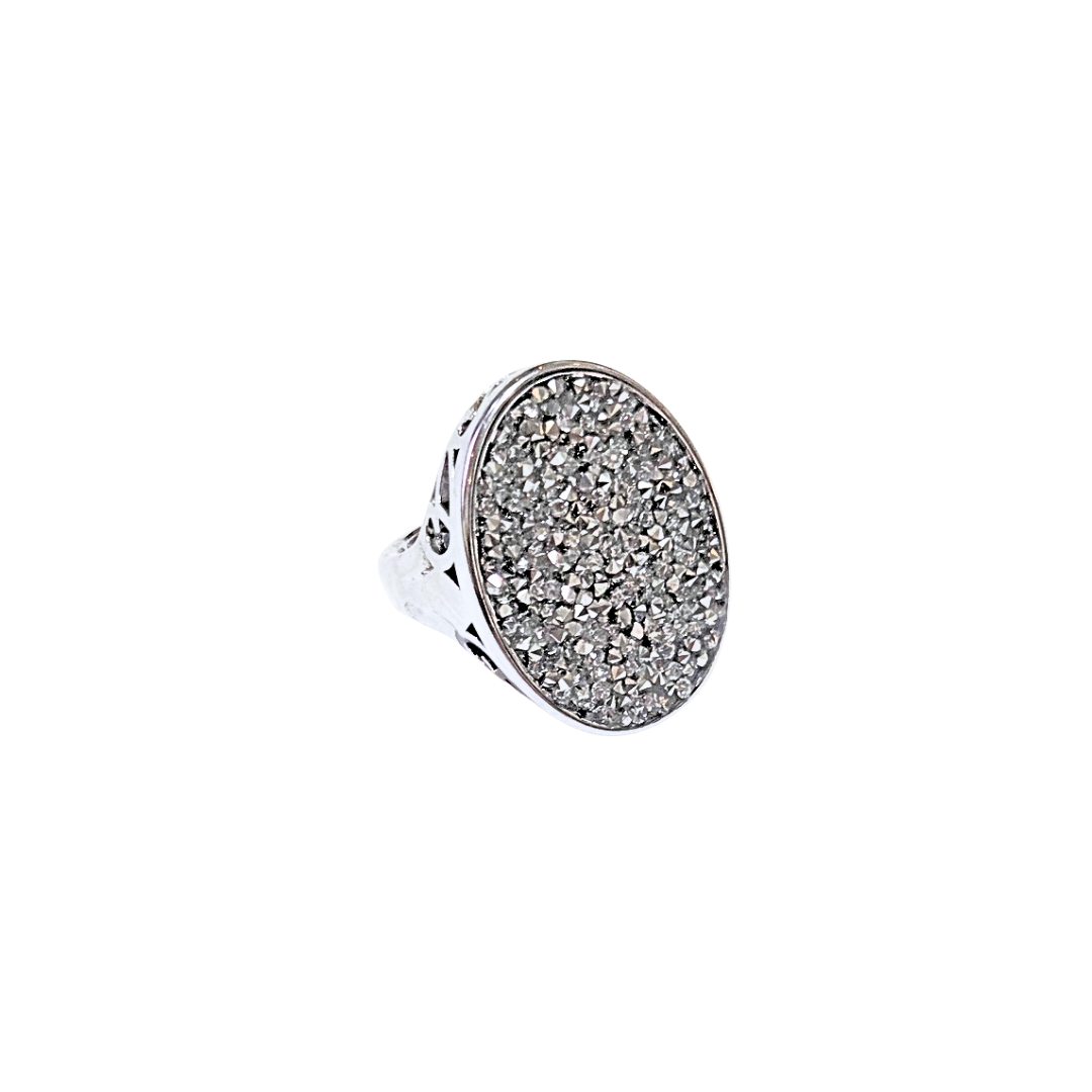 ALEJO OVALADO PLATEADO | Anillo chunky - No 9 aprox. | Acero inoxidable - Imagen 4