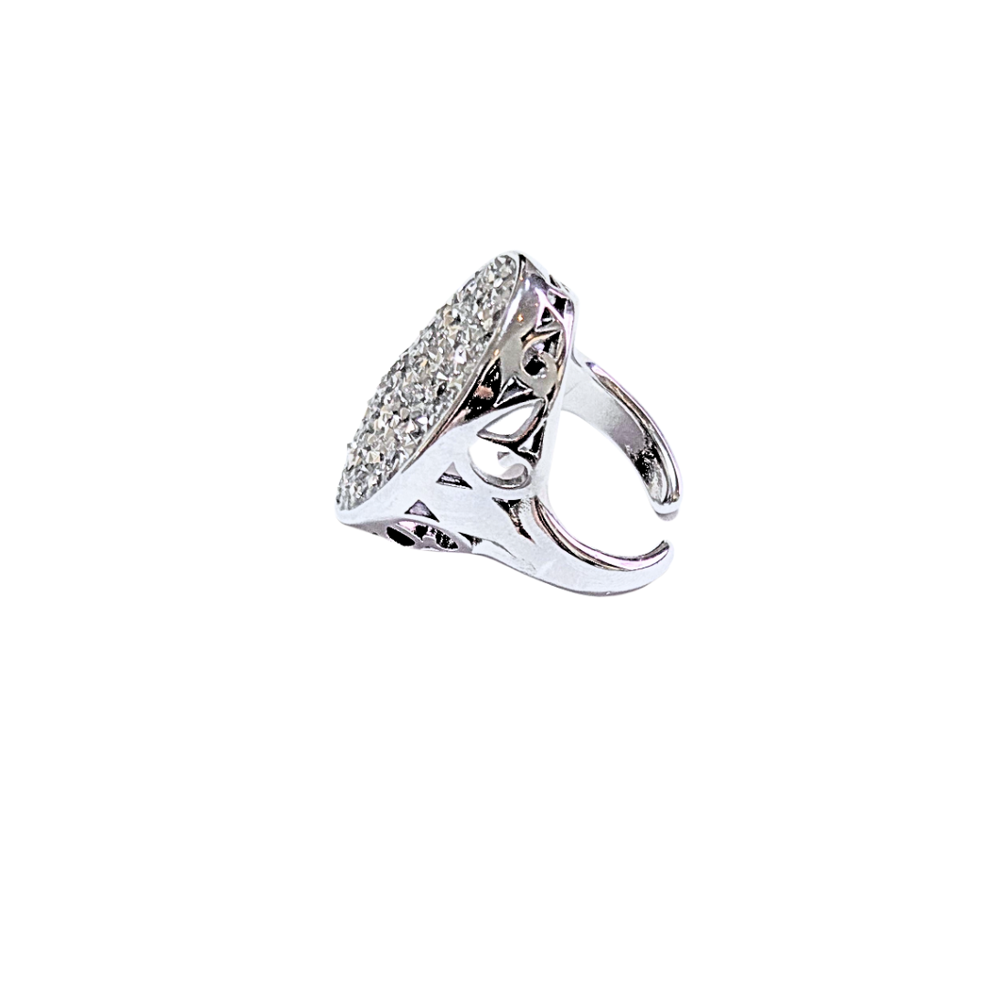 ALEJO OVALADO PLATEADO | Anillo chunky - No 9 aprox. | Acero inoxidable - Imagen 2