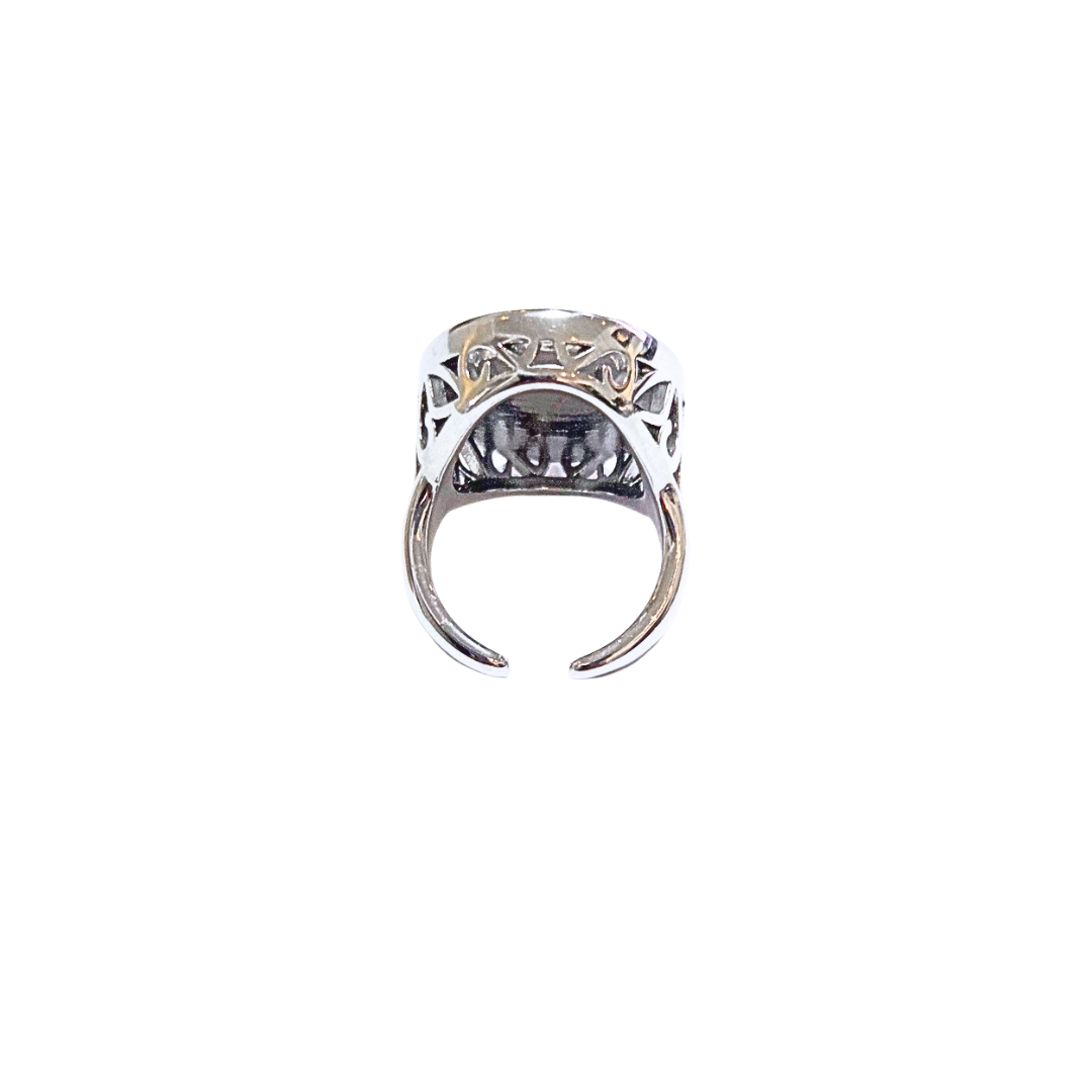 ALEJO OVALADO PLATEADO | Anillo chunky - No 9 aprox. | Acero inoxidable - Imagen 3