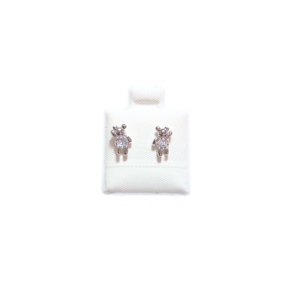 OSOS CORAZÓN DE PIEDRA | Aretes tipo broquel - mini | Laminado en rodio