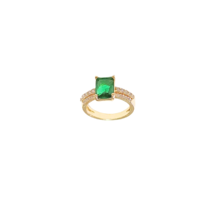 BI-TERÉS DE PIEDRA VERDE   |   Anillo delgado - No 7  |   Laminado en oro