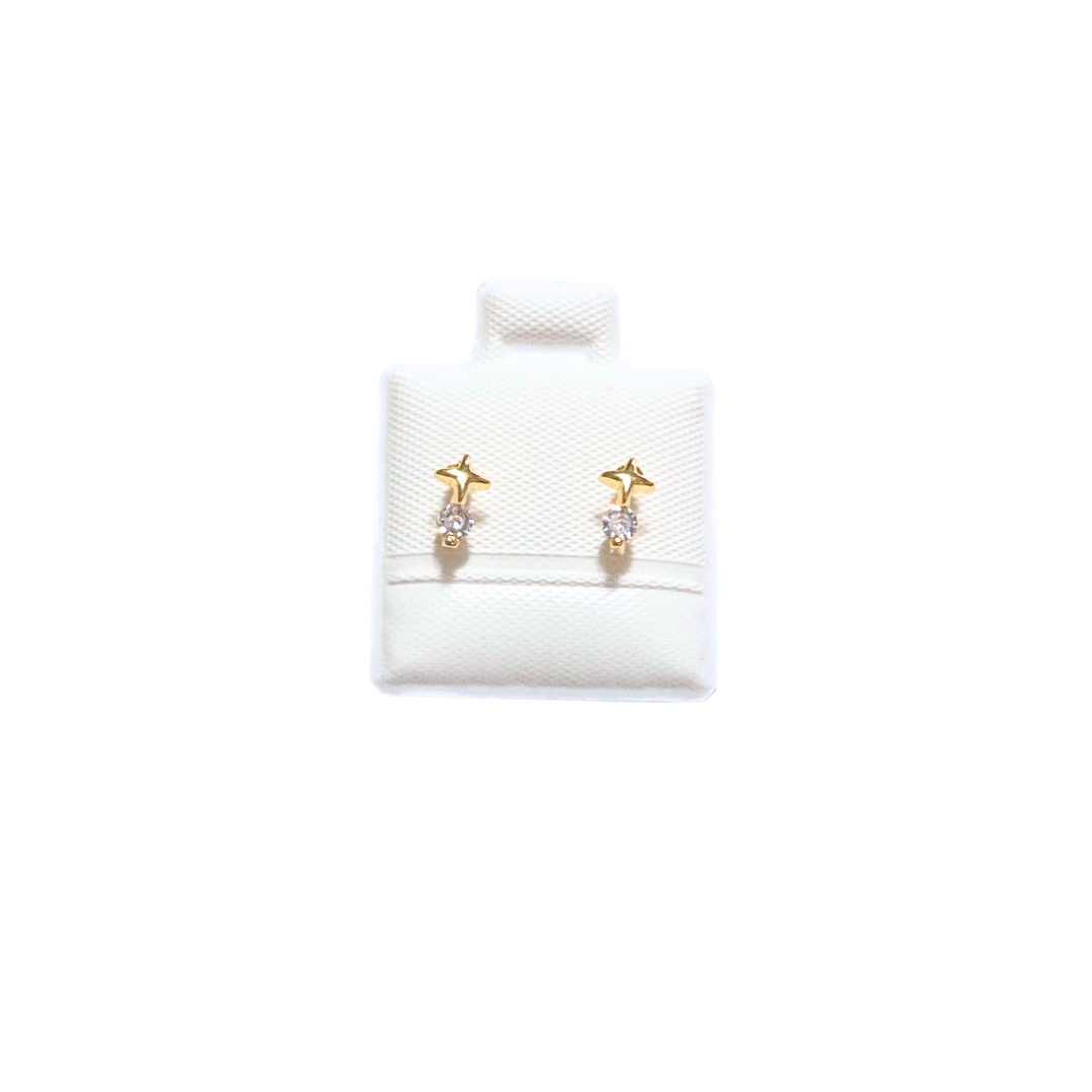 DESTELLOS DORADOS | Aretes tipo broquel - mini | Laminado en oro