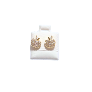 MANZANITAS DORADAS | Aretes tipo broquel - chicos | Laminado en oro