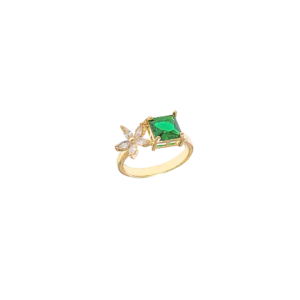 FLOR & VERDE   |   Anillo delgado - No 7  |   Laminado en oro