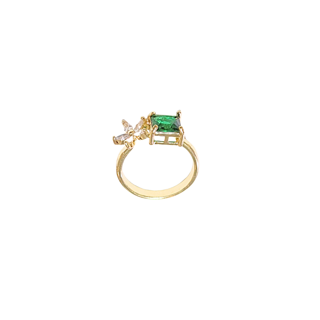 FLOR & VERDE | Anillo delgado - No 7 | Laminado en oro - Imagen 2