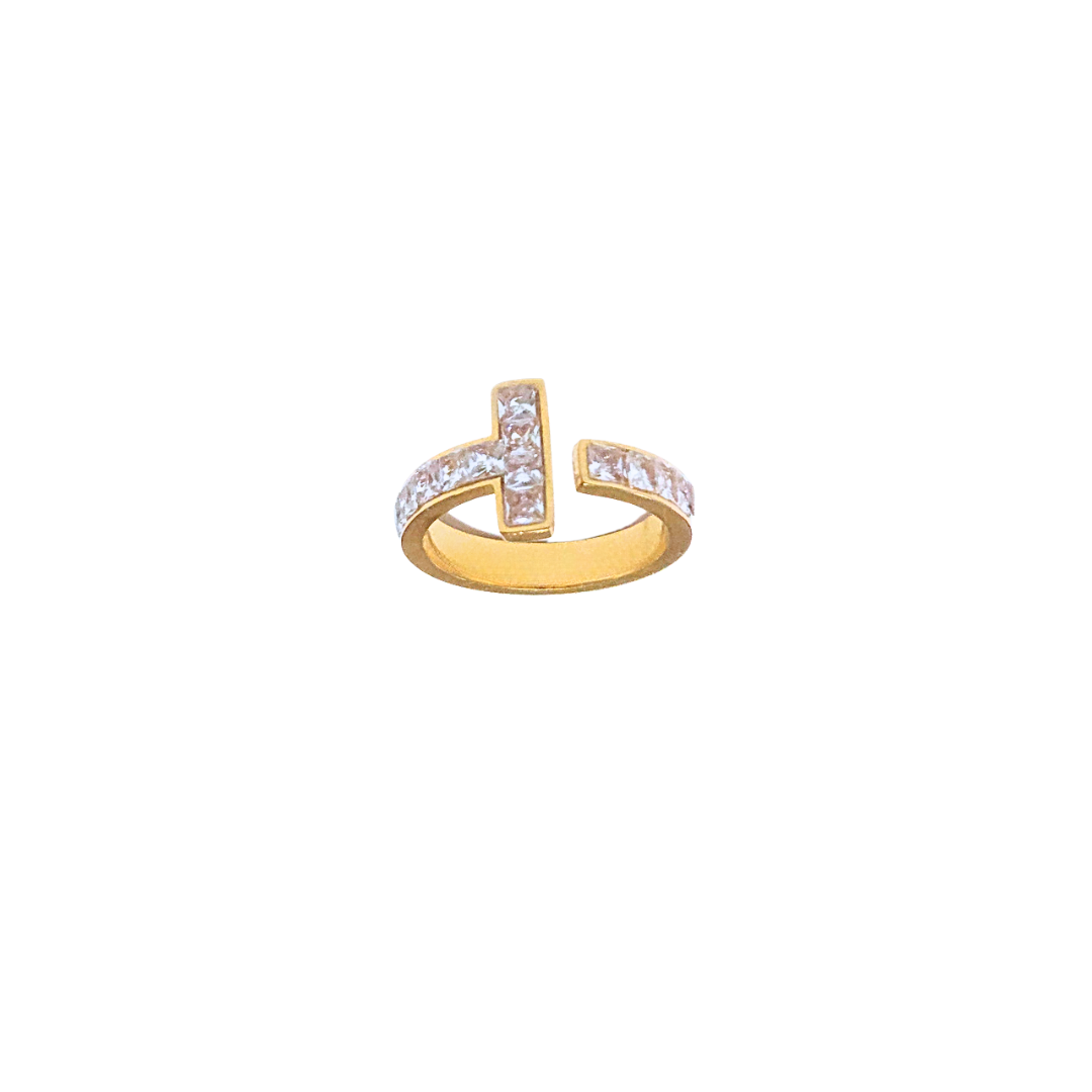 TE-OVALADO DORADO | Anillo ajustable - No 7-9 aprox. | Acero inoxidable