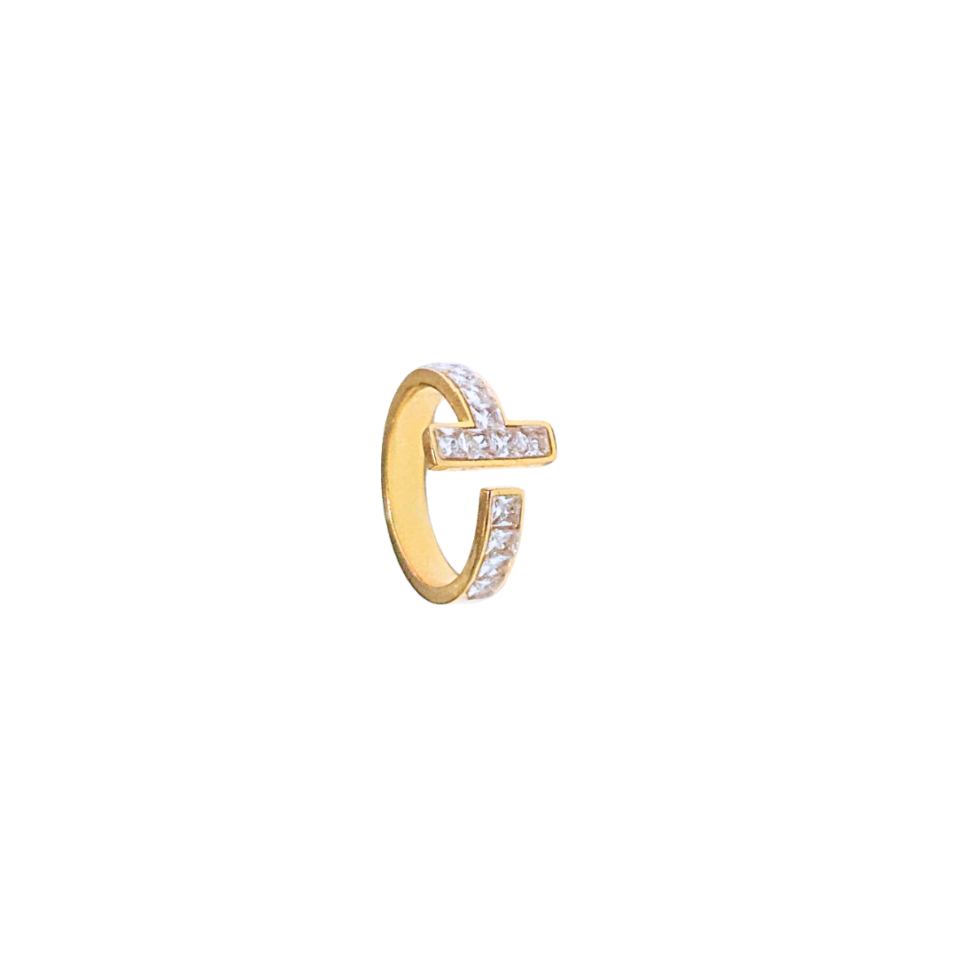 TE-OVALADO DORADO | Anillo ajustable - No 7-9 aprox. | Acero inoxidable - Imagen 2