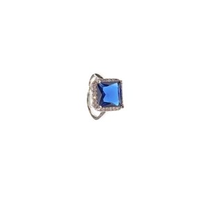 TABÚ MARINO CUADRADO | Anillo delgado ajustable - No 7 | Laminado en rodio