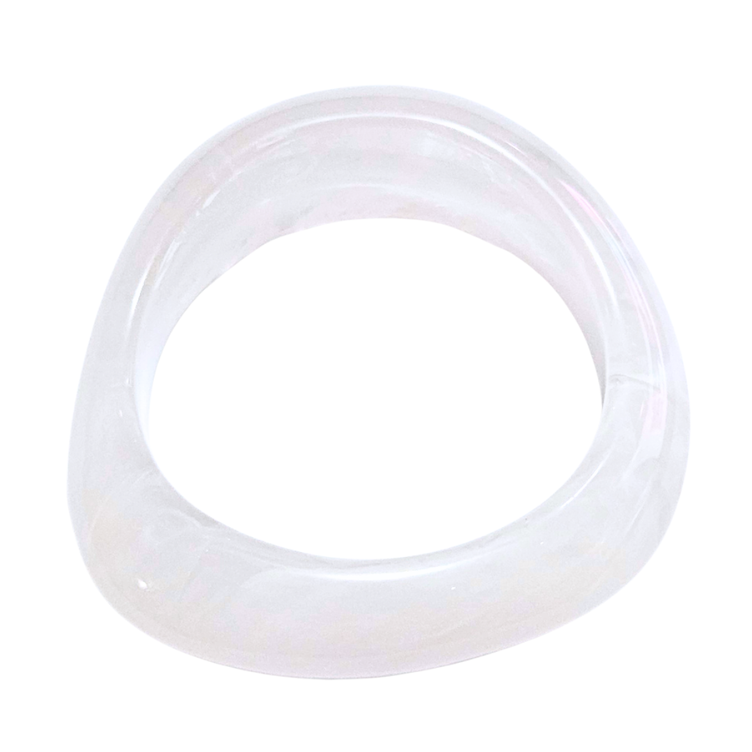 CIRCULAR DE ONDAS SEMI TRANSPARENTE | Pulsera brazalete chunky - Talla M/G | Acrílico