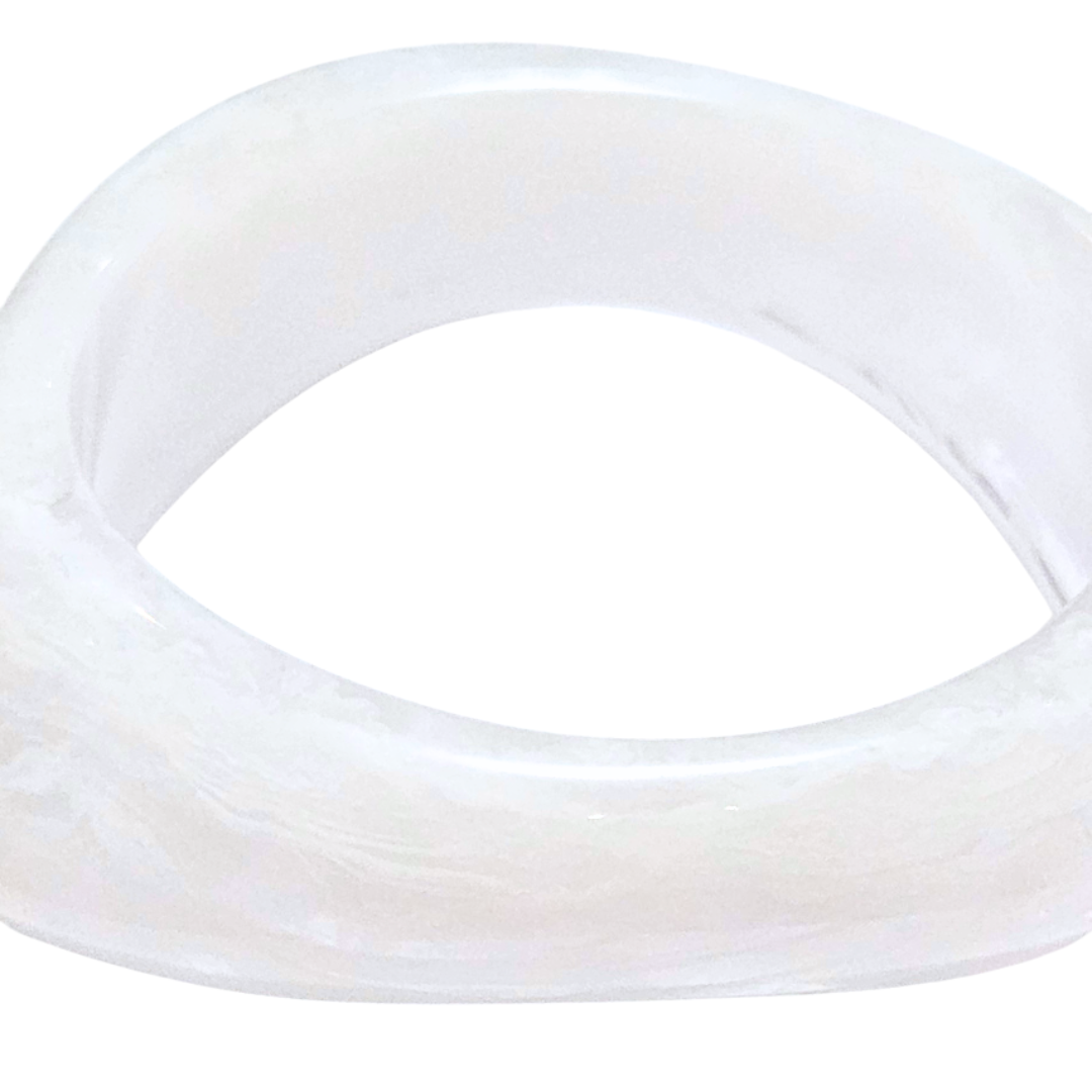 CIRCULAR DE ONDAS SEMI TRANSPARENTE | Pulsera brazalete chunky - Talla M/G | Acrílico - Imagen 2
