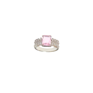 BI-TERÉS ANCHO ROSA PÁLIDO | Anillo delgado - No 7 | Laminado en rodio
